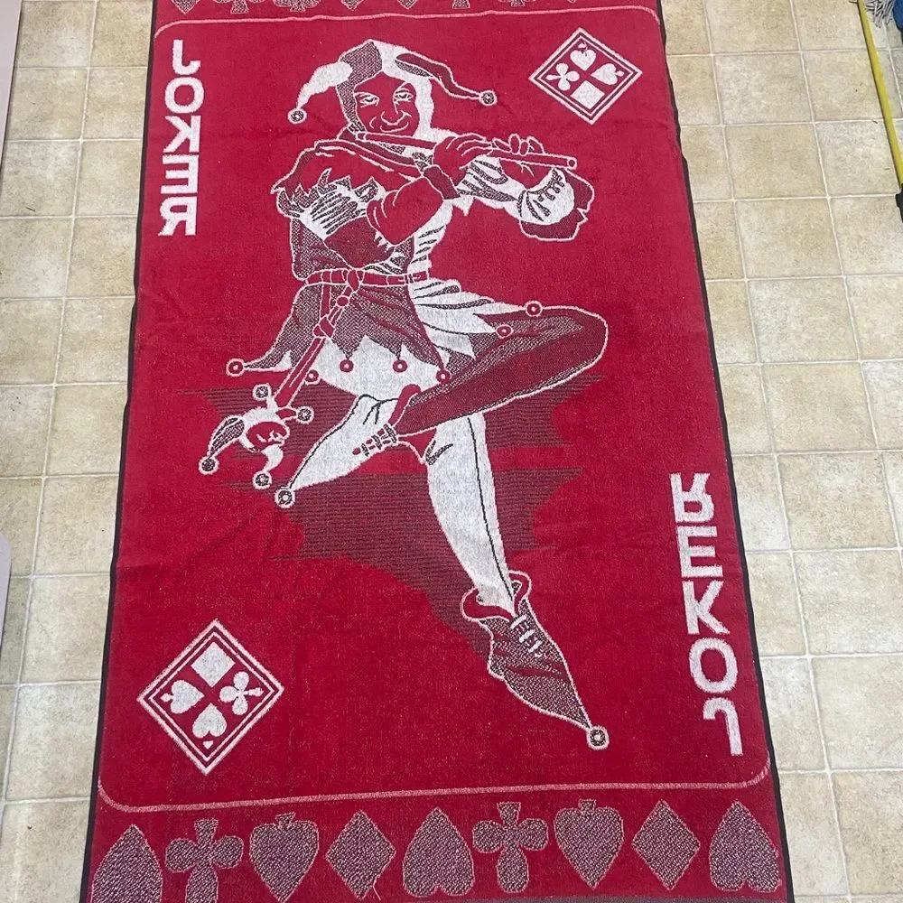 VTG, AN EXCLUSIVE INPOT Joker Red and White Textured Beach Towel Size 75X35”